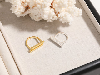 18K Gold or Silver Double Bar Statement Ring