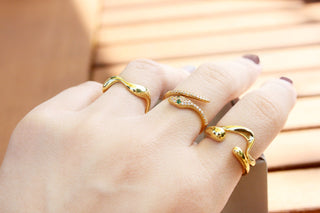 18k Gold Vermeil Serpent Wrap Ring