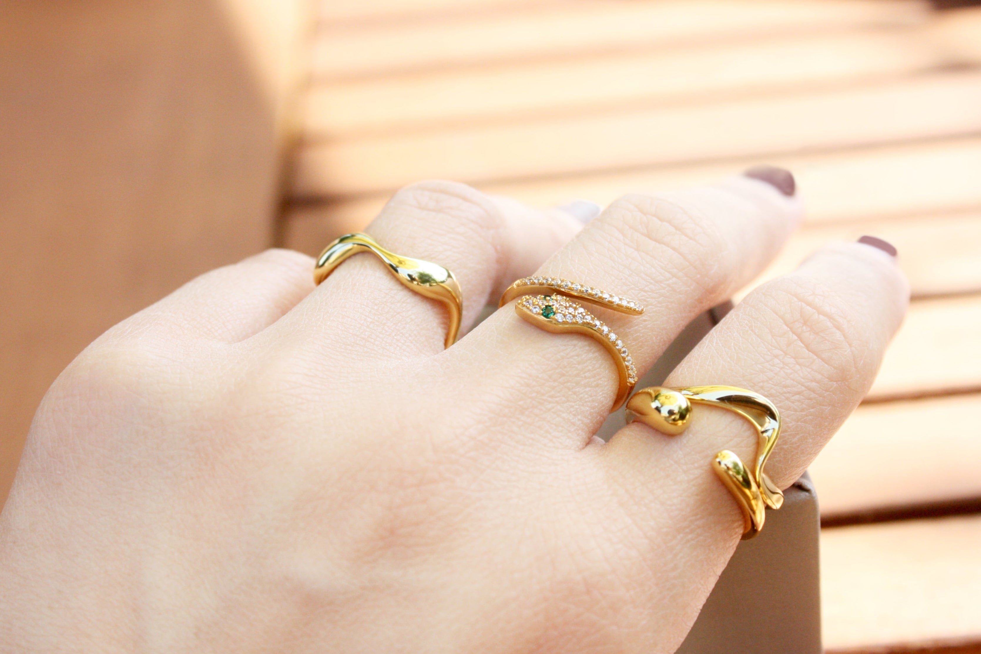 18k Gold Vermeil Serpent Wrap Ring