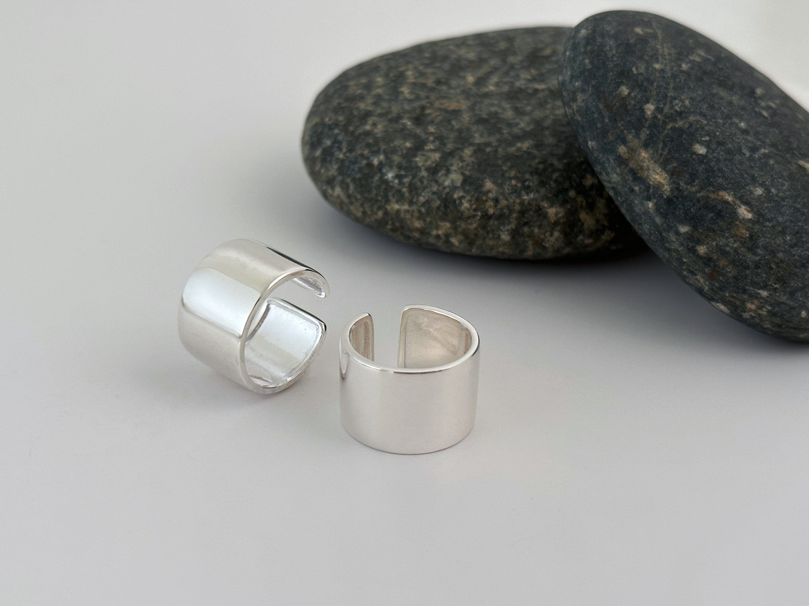 Sterling Silver Plain Chunky Wide Band