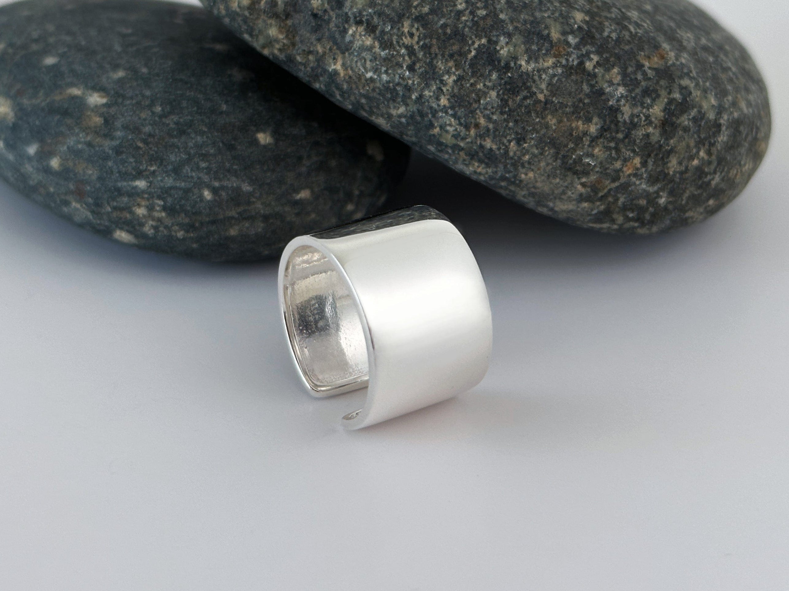 Sterling Silver Plain Chunky Wide Band