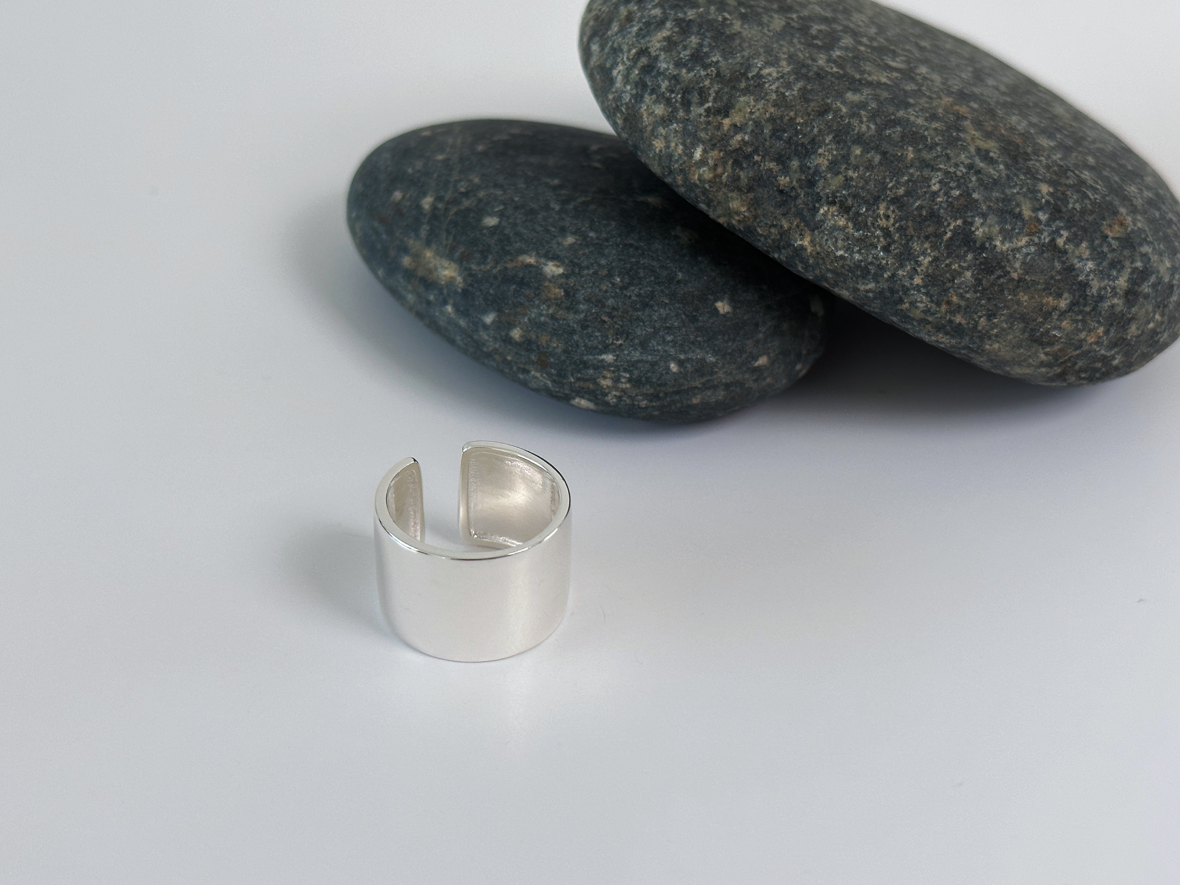 Sterling Silver Plain Chunky Wide Band