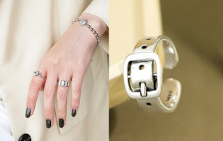 Sterling Silver Mini Belt Buckle Ring