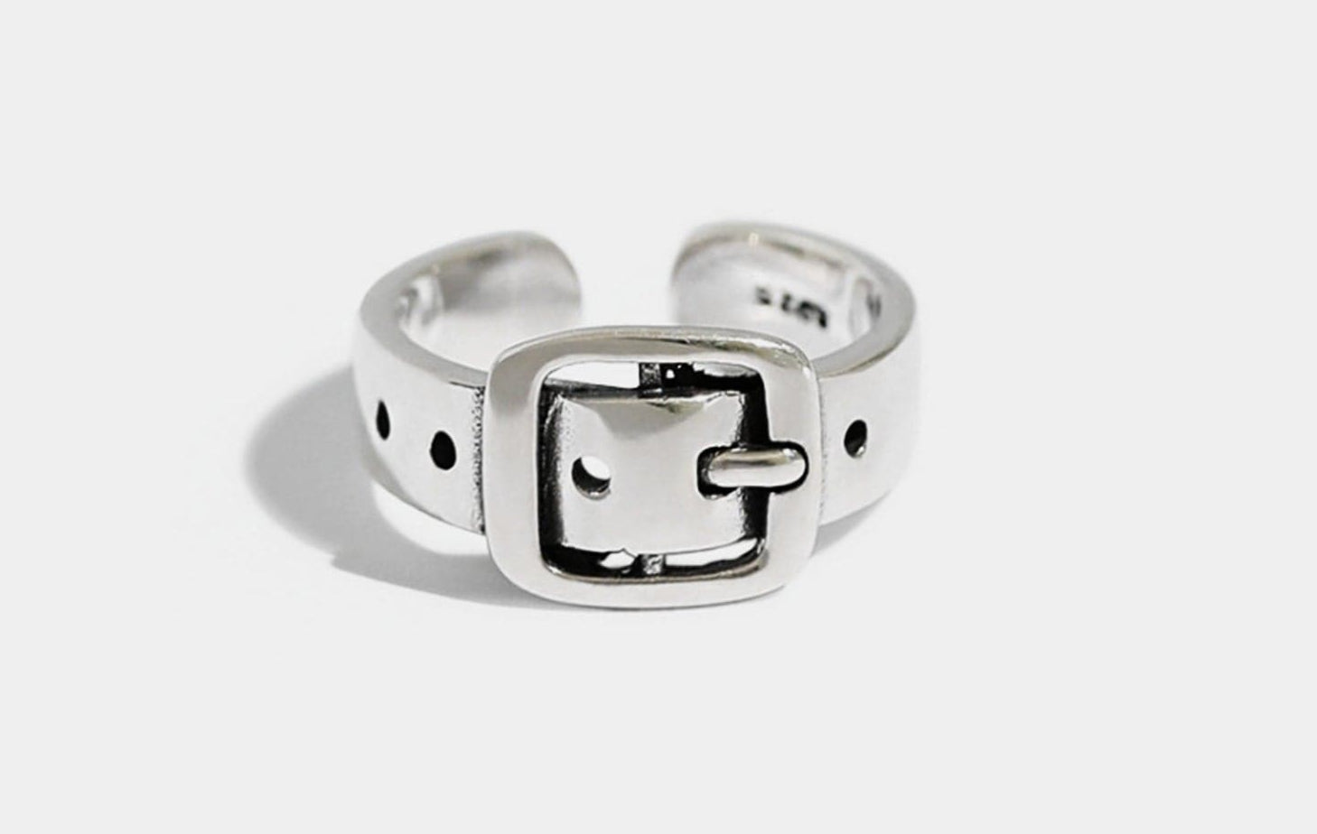 Sterling Silver Mini Belt Buckle Ring